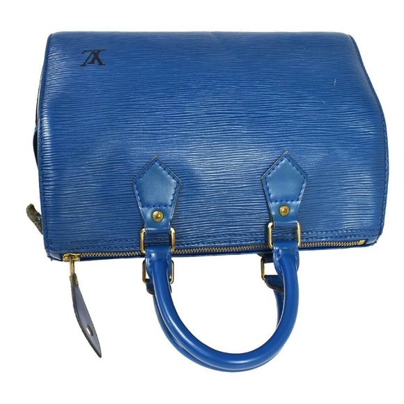 LOUIS VUITTON LV Logo Speedy Travel Hand Bag Epi Leather Blue - Picture 6 of 16